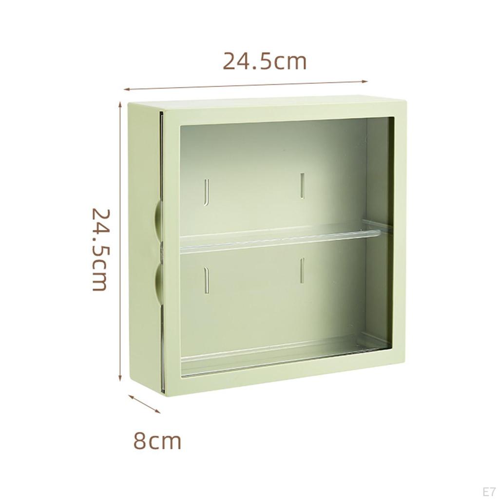 2 Layer Clear Display Case,Dustproof Protection Showcase Storage Box,Wall Mounted Box