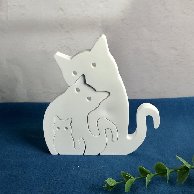 Artistic Silicone Mold with 3 Cats Sculptures Molding Tool For Crafting Home Decoration Desktop Shelf Display Items