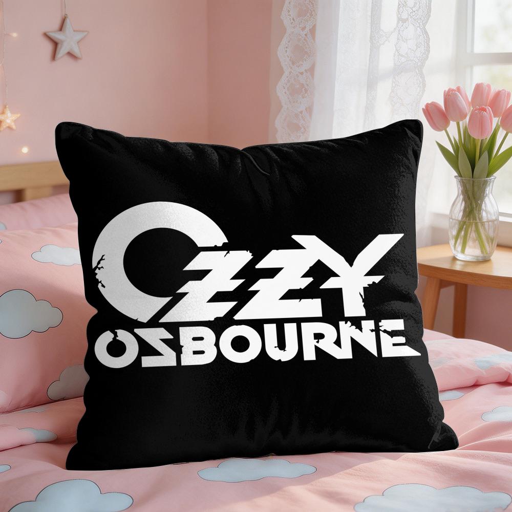 LOGO OOzzy Osbourne Cushion Cover Square Short Plush Pillow Case Living Room Sofa Home Decor Funda X