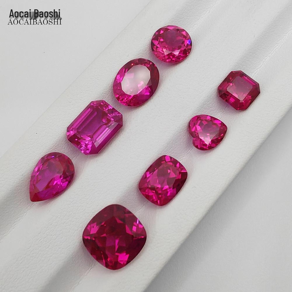 Aocai Bao Shi Lab-Grown Ruby Precision-Cut Loose Stone, AGL Certified Mainstone for Jewelry.