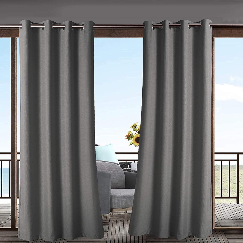 Outdoor Wasserdichte Terrassenvorhänge Fertig Ösenvorhang Outdoor Sonnenschutz Garten Sichtschutz Leicht Langlebig UV-Beständige Vorhänge