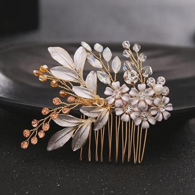 European Style Rhinestone Bead Bridal Hair Comb Accessories