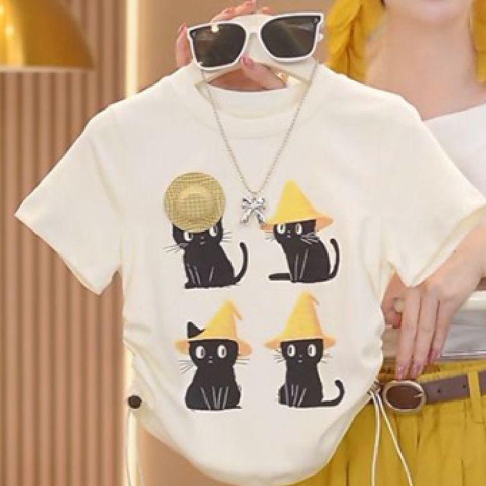 2026 Summer Girls Cartoon Top & Wide-Leg Pants Two-Piece Set 160 cm