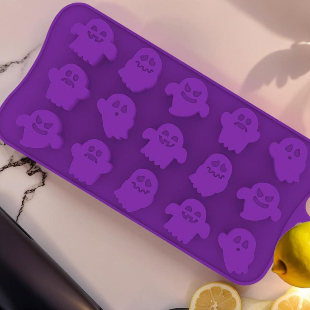Halloween Candy Molds Halloween Silicone Molds For Baking 15-Cavity Food Grade Homemade Moulds For Jelly Treat Ice Cubes Cake
