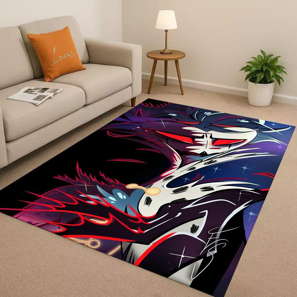 Cartoon H-Hazbin Hotel Angel Dust Alastor Living Room Non-Slip Area Rug Soft Carpet for Bedroom Sofa , Easy Clean Home Doormat
