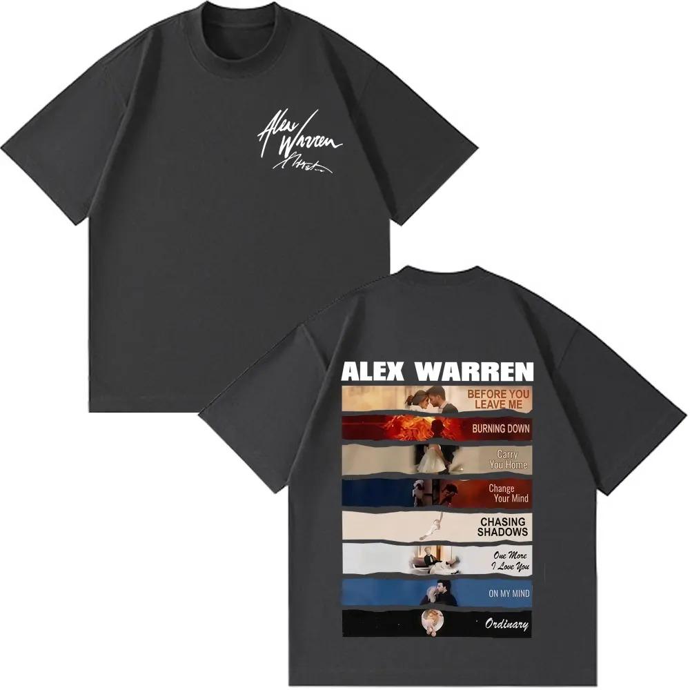 Alex Warren 2026 Tour Album Print T-shirt Unisex Mode Katoen Los Casual Oversized Korte Mouw Dames En Unisex T-shirt