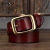 Retro High Quality Pure Cowhide Belt Men and Women Genuine Leather Korean Style Trendy Copper Buckle Casual Belt
