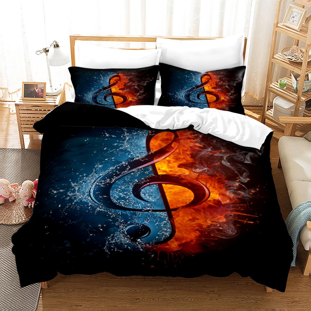 Music Notes Bedding 3Piece Set  Queen Sizes Comfortable  EcoFriendly For Kids Teens Girls Of All Music Fan Lover Sleep In Melody