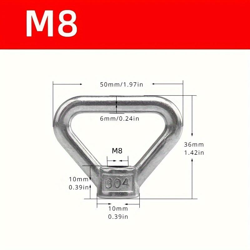 Triangular Ring Nuts, Marine Screw Cap, Hanging Ring Nut, Durable Metal Hardware for Home Renovation, Various Sizes