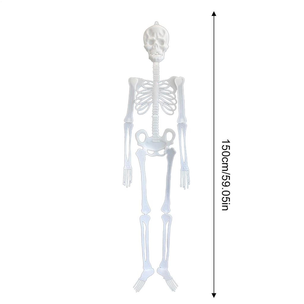 Skeleton Decor 5 Ft Glow In The Dark Skull Bones Halloween Hangable Skeleton Decorations For Party Yard Garden Wall Haunted
