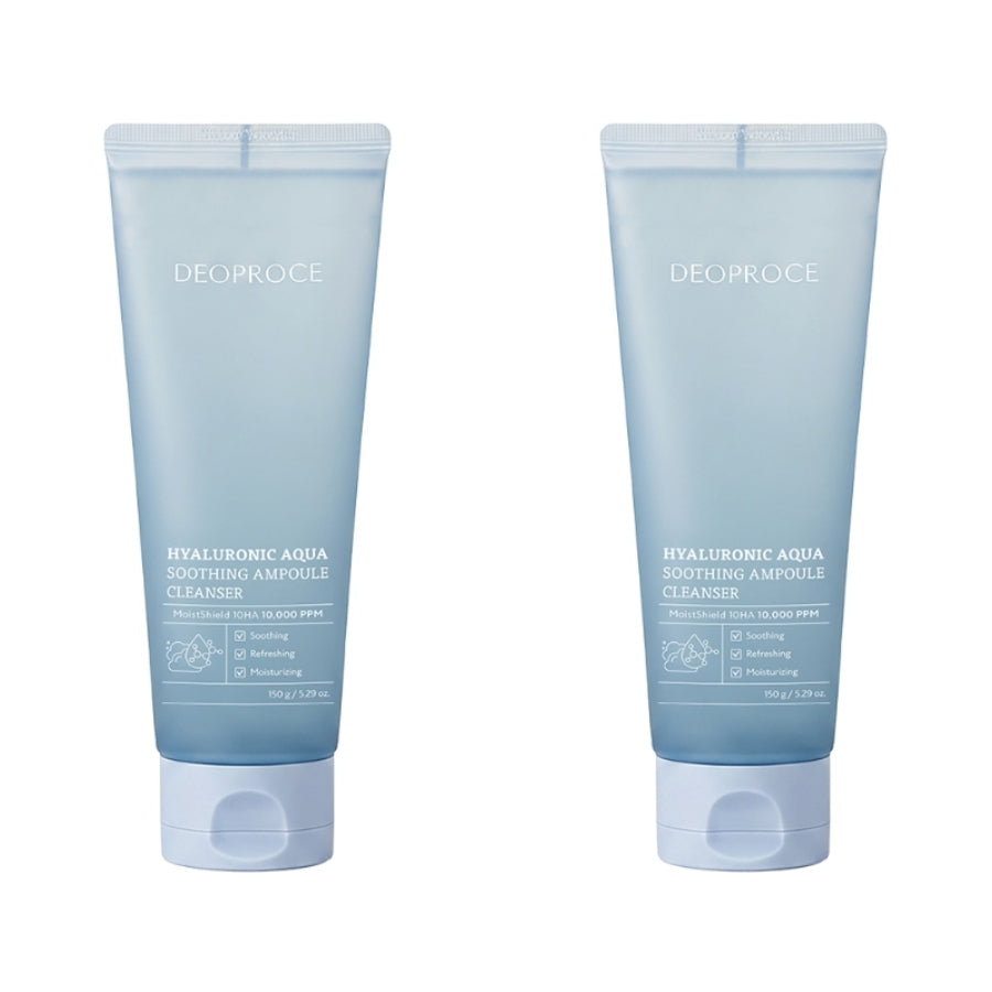 Deoproce Hyaluronic Aqua Soothing Ampoule Cleanser 150g*1Pc/2Pcs/3Pcs