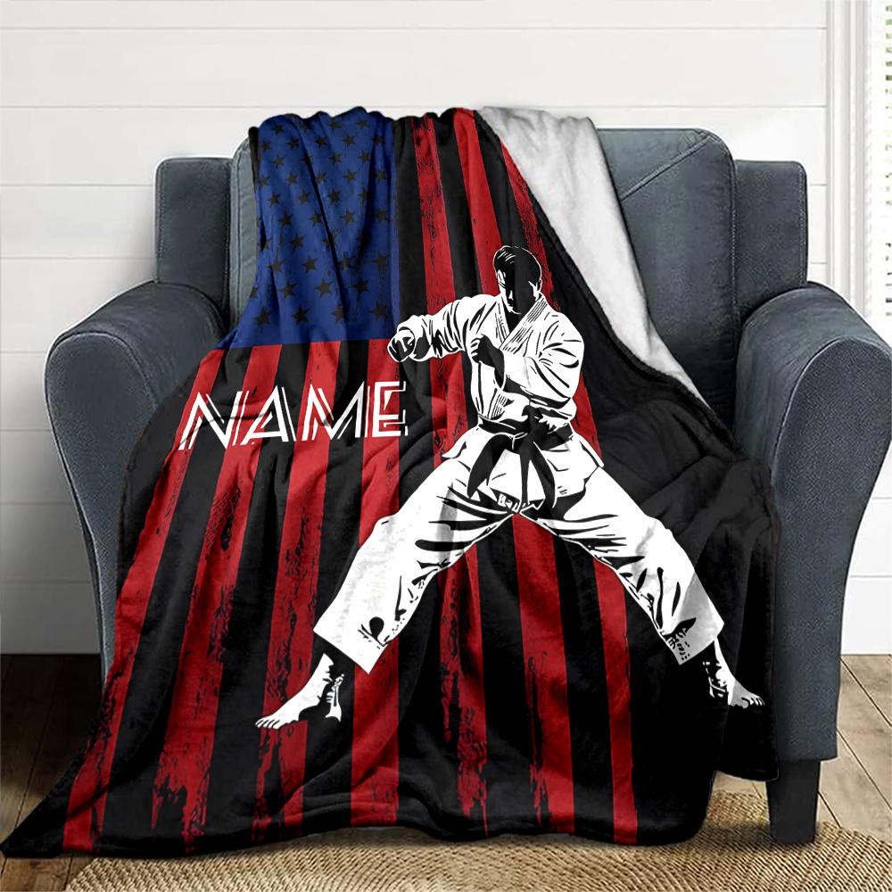 Veteran American Flag Heroes Sacrifice Blanketcustomize Your Name Lightweight Comfortable And Stylish Blanket For Travel Bed Home Chair Office Sofa