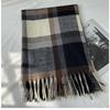 Kostkovaná šála Dámská Podzimní a Zimní Nová Dlouhá Studentská Pár Šála Teplá Zesílená S Třásněmi Šála