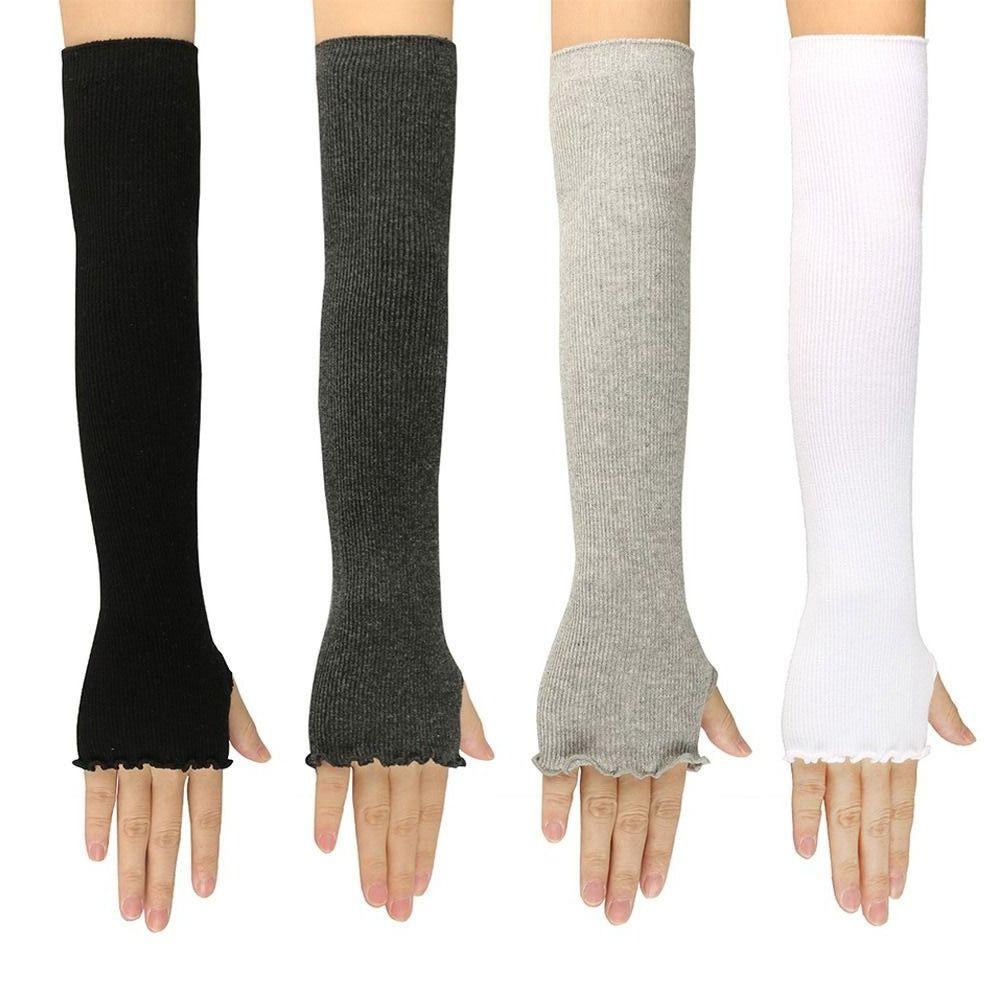 Stretchy Fingerless Gloves Long Design Arm Sleeve Y2K Punk Gloves Y2K Aesthetic