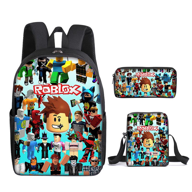 Roblox Student Schoolbag Korean Version Of Primary And Secondary School Backpack Ins Style Fashion Trend Backpack Three-Piece Set