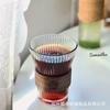 High-Value Vertical Stripe Cup with Anti-Scald Sleeve – Japanese Accordion Waistband Style