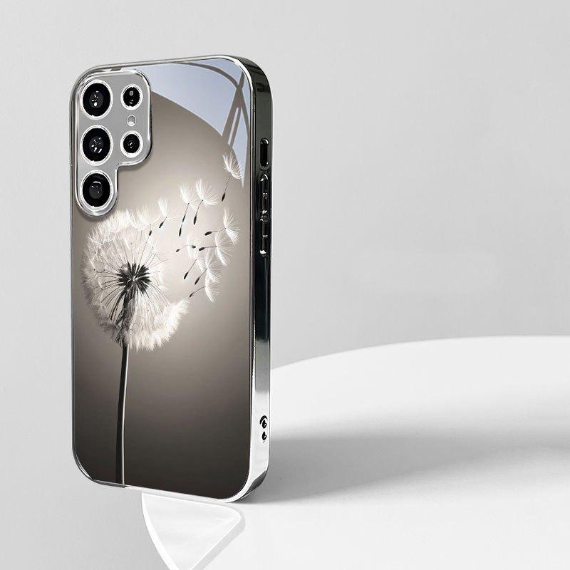 Lehké nadýchané bílé pampelišky pokovené stříbrem pouzdro na telefon Pro Samsung Galaxy S26 S25 Edge S24 S23 FE S22 Ultra S20 S21 5G kryt