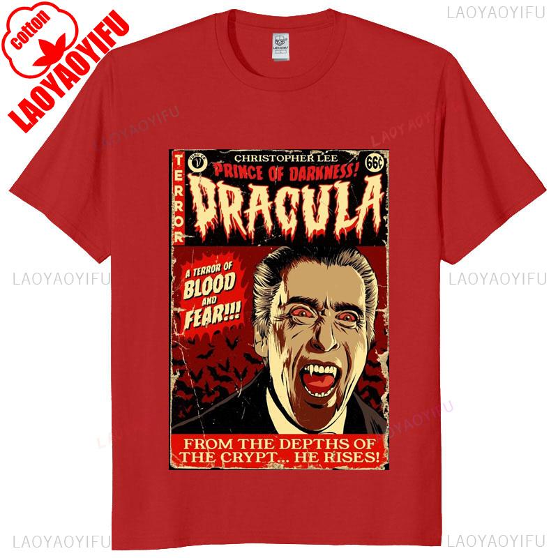 Vintage Dracula Horror Graphic Tshirt Bram Stoker Novel Print Unisex Gothic Streetwear Classic Tee