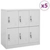 VidaXL Locker Cabinets 5 Pcs Light Grey 90x45x92.5 Cm Steel, 131 Kg