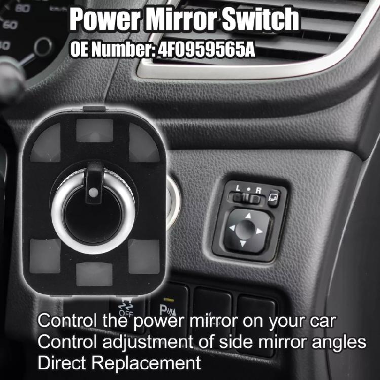 Ergonomic Design Multifunctional User Friendly Electric Rear View Mirror Easy Adjustment Knob Switch 4F0959565A MSAD104
