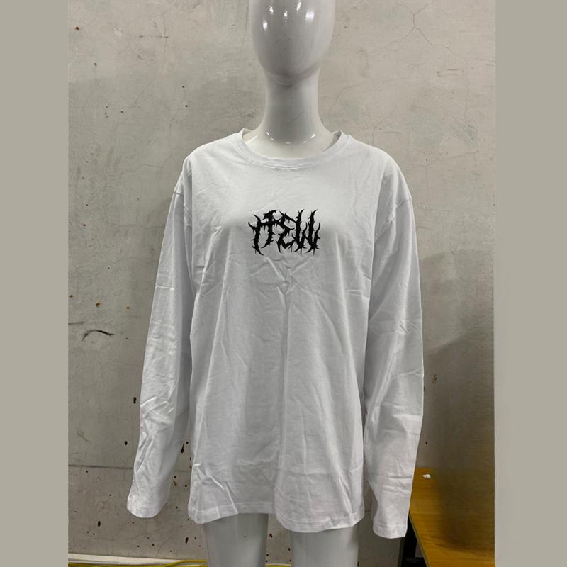 European and American autumn long sleeved printed simple round neck casual personalized top men's clothing