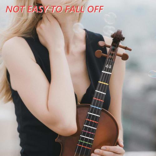 ERINGOGO Cello Fretboard Stickers, 4/4 Fingering Markers for Beginners, Practice, Improves Playing Accuracy, PVC, Easy Application, Black