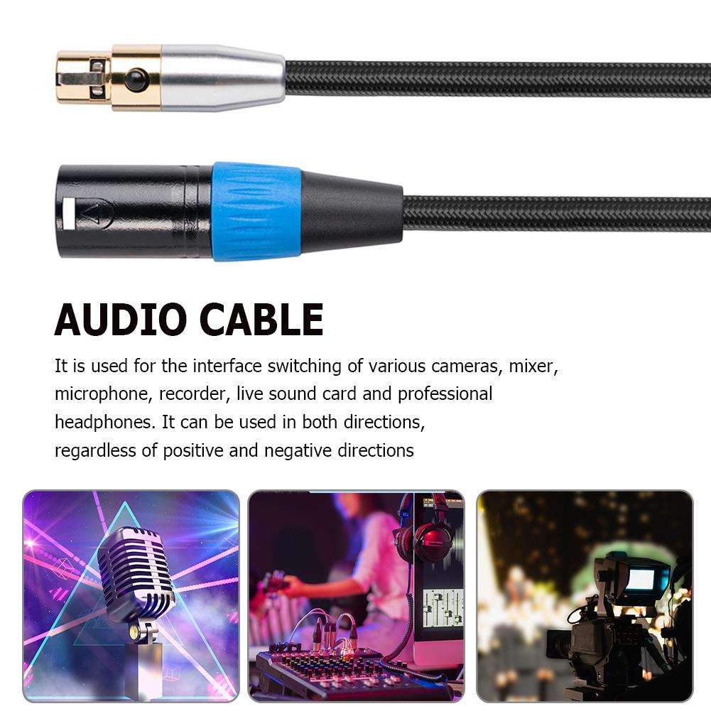 0.3/1/2/3/5M Mini XLR Female To XLR Male Adapter 3 Pin Mini XLR Female To 3 Pin XLR Male Cable for Microphone Camera
