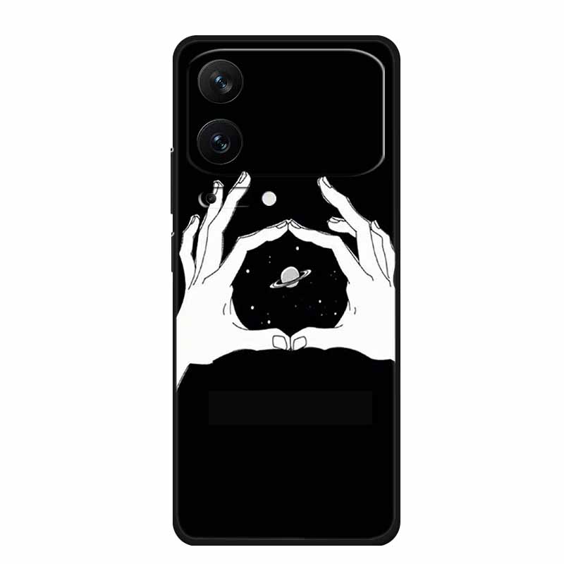 For Xiaomi 17 Pro 2025 Phone Case Fashion Flowers Black Silicone TPU Soft Coque For Xiaomi Mi 17 Pro Max Back Cover Case Shell