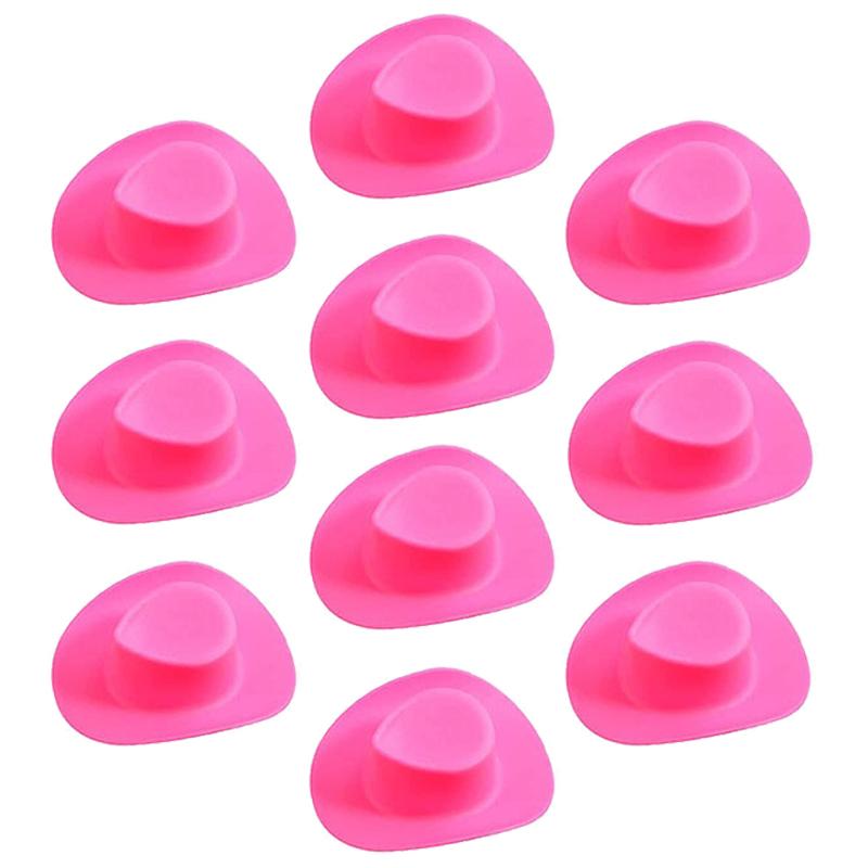 10pcs Plastic Mini Cowboy Hats Bachelorette Drinking Bottle Cap Hen Party Beer Hat Cupcake Decor Birthday Wedding Party Favors