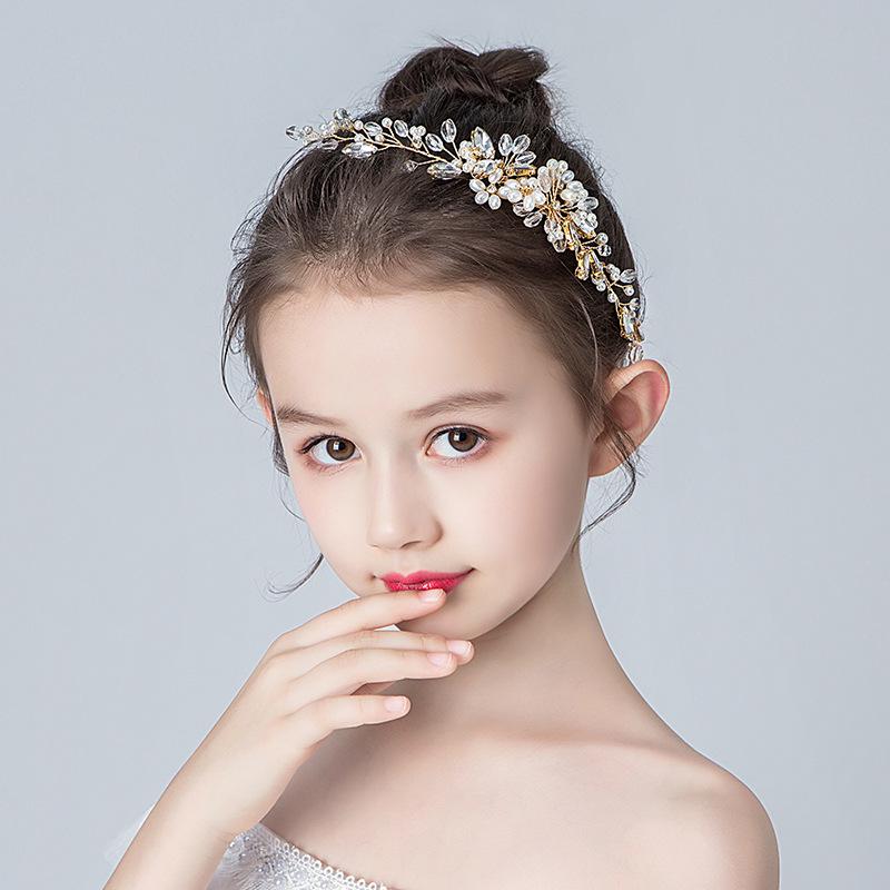 Pieptene de păr cu strasuri pentru fete, podoabă de cap pentru spectacole - Accesorii de păr florale pentru rochii