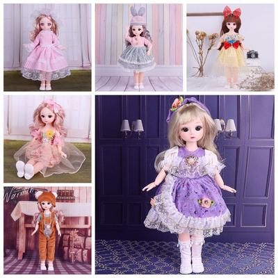 High Heel Princess Dress Up BJD Dolls Long Hair Princess Makeup Ball Joint Doll  Babies