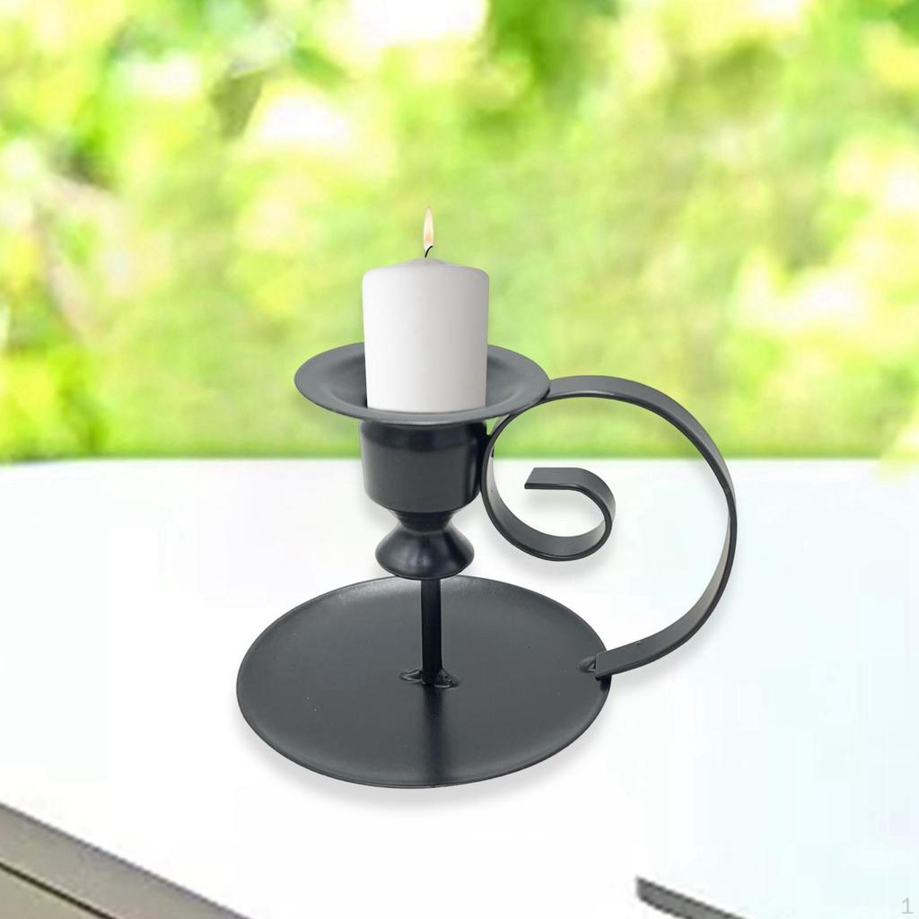 Pillar Candle Holders Candlestick Centerpiece Dinner Ornament Tabletop Decor Iron Party for Wedding