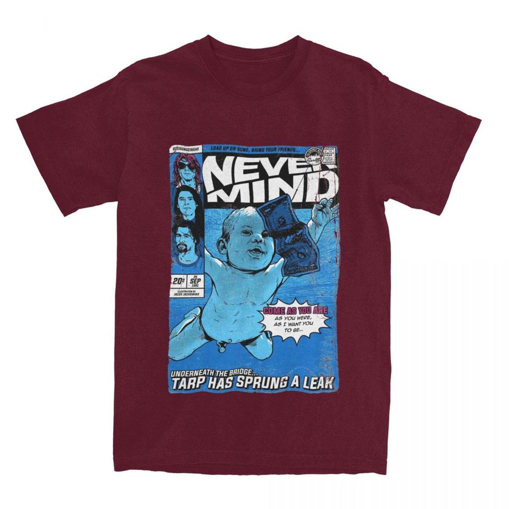 Divertente T-shirt Album Nevermind di Kurt Cobain Uomo Donna Cotone Puro Magliette Camicia Abbigliamento Estivo