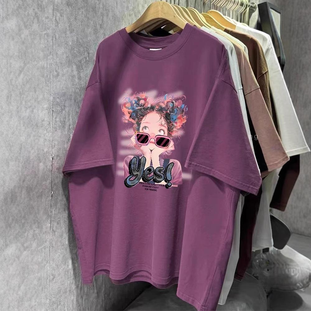 

Large size spring and summer loose 100kg pure cotton short-sleeved T-shirt women s European fat mm meat-covering crew neck bottoming shirt m (80-105 recommended)