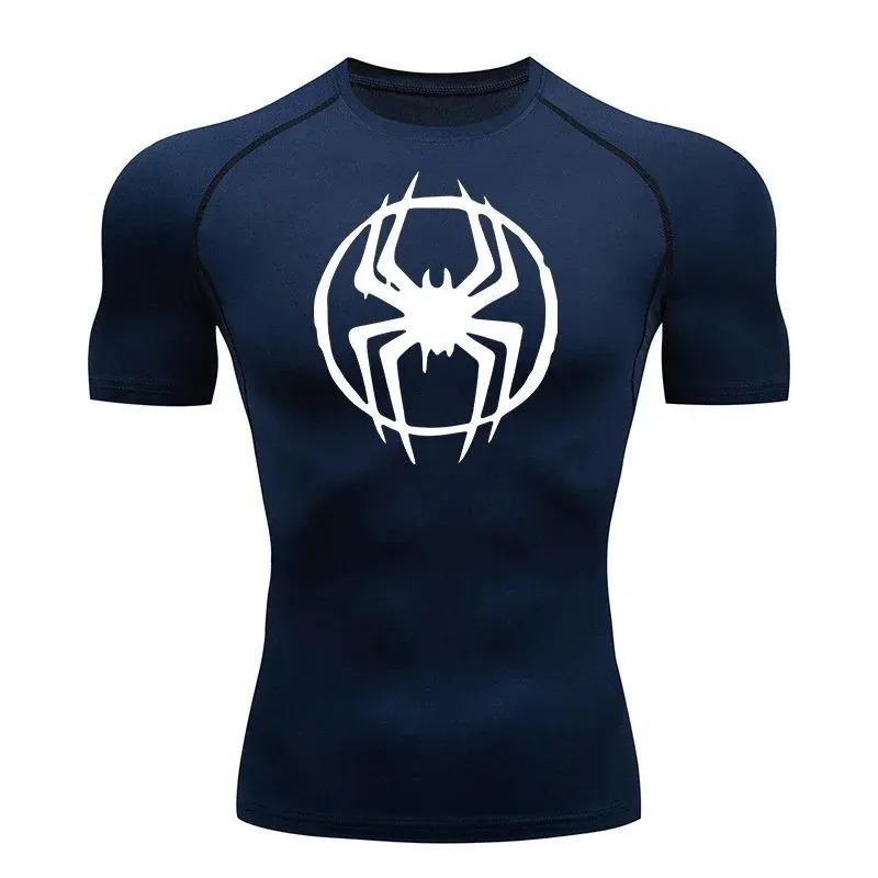 Men's Compression T-shirt Running Gym Training High Elasticity Workout Quick Drying Sports Breathable Stretchy Tight Fit Moisture-Wicking