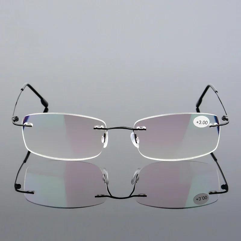 Ultralight  Memory Titanium Rimless Reading Glasses Business Frameless Men&Women Presbyopic Eyeglasses Diopter 0 To +4.0