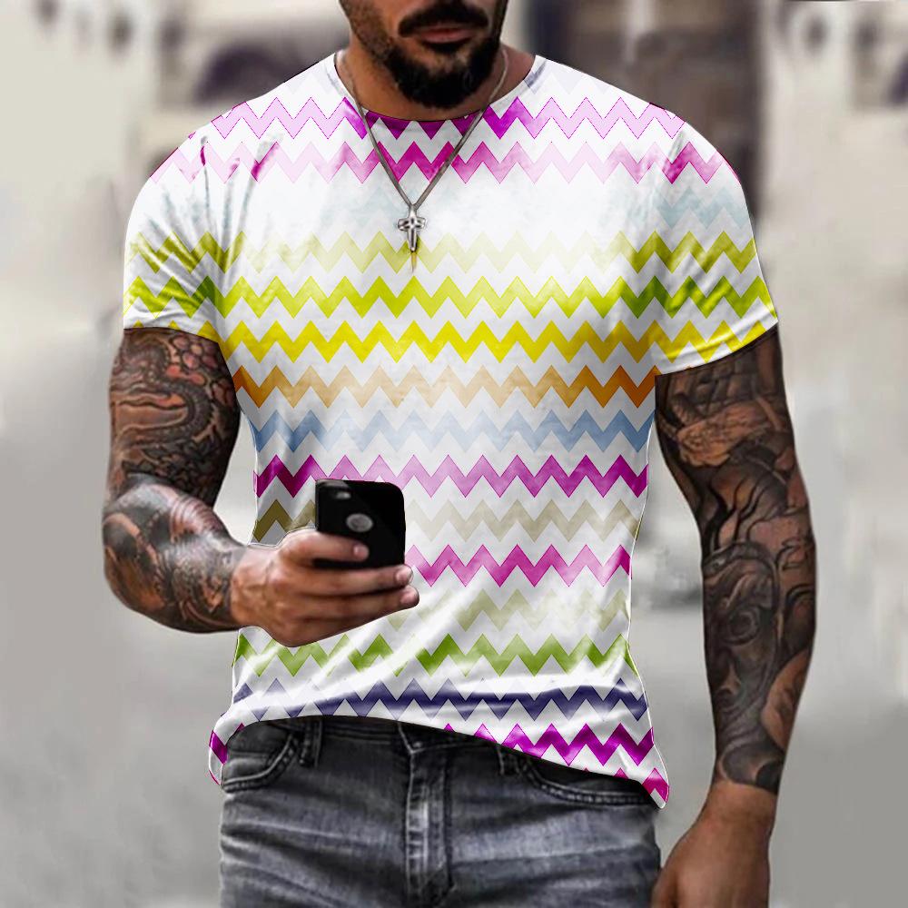 Christmas and summer men's 3D fashionable round neck slim fit T-shirt