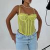 American-Style Sexy Sling Vest Inner Match Outwear Corset Silm Slimming and Short Lace Lace Fishbone Waist Girdle Tops