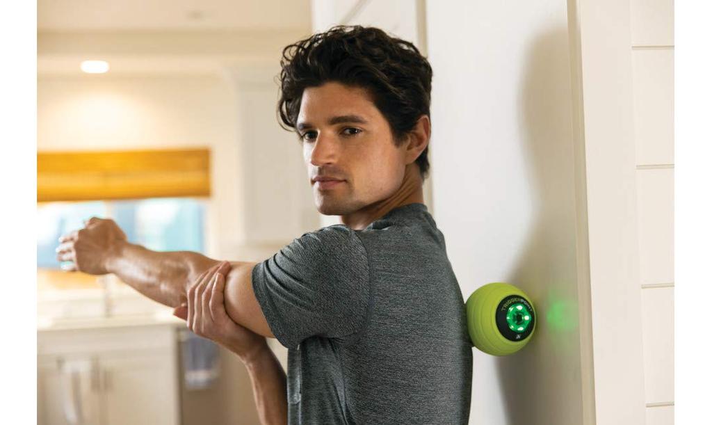 TriggerPoint Massage Foam Stretch Myofascial Release Ball, Roller, Ball, (MB Vibe, 10.16cm Diameter, Electric) [Used]