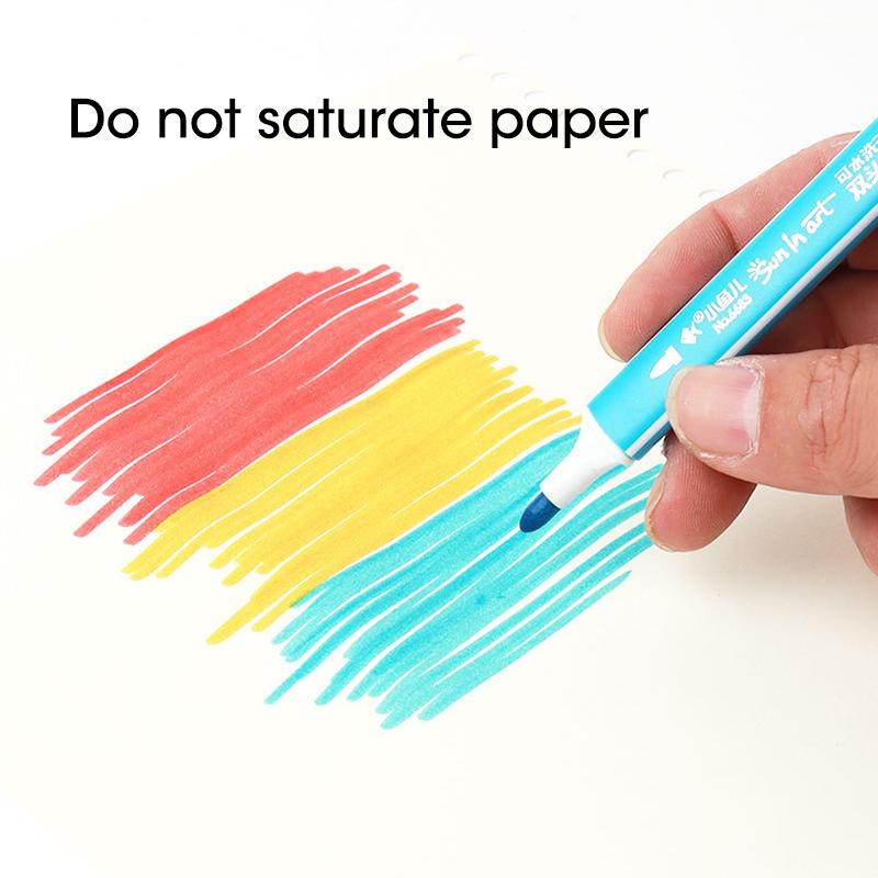Double Ended Watercolor Pen Set 12/24/36/48 Colors Children's Drawing Coloring Watercolor Pens Painting Graffiti Art Supplies