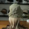 Women's Plaid Bucket Hat Curled Edge Summer New Bow Big Eaves Sunscreen Sun Hat Small Basin Hat