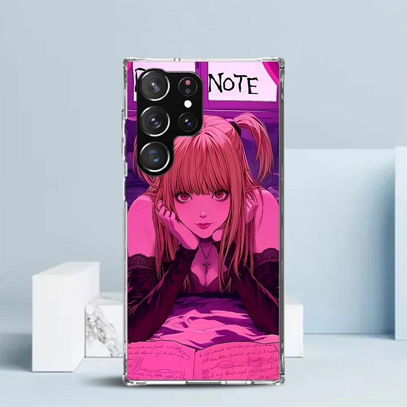 N-Note D-Death MisaMisa Phone Case For Samsung Galaxy S24 S25 Edge S26 Ultra S22 S23 Plus S21 + S20 FE Soft TPU Back Cover Galax