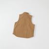American Retro Stand Collar Lambswool Canvas Vest - Vintage Workwear Style.