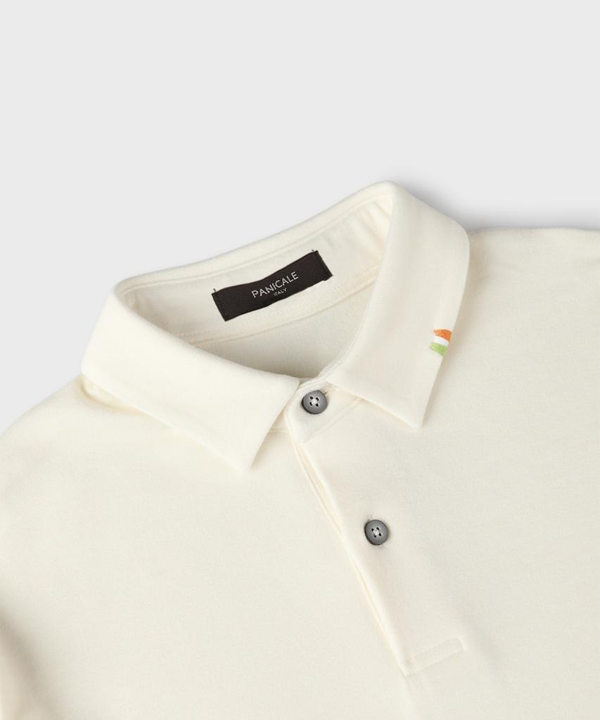 PANICALE Ivory Soft Jersey Polo Shirt