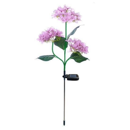 Fairy Hydrangea Light, LED Solar Powered Outdoor Garden Stake Lights  Artificial Hydrangea Flower Light for Path Yard Walkway Patio