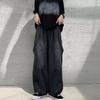 Pánské volné cargo džíny s mnoha kapsami, jednobarevné, zapínání na zip, volné, rovné, široké nohavice, podzimní džínové kalhoty, streetwear