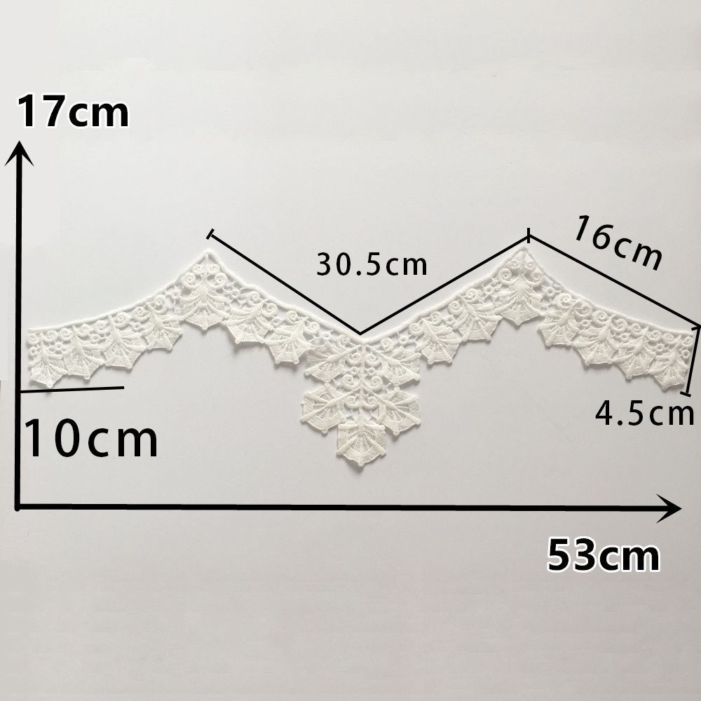 Bílá I Mléčné hedvábí Výšivka Dutý límec Šicí krajka DIY Dekorace s oděvními doplňky Límcové doplňky