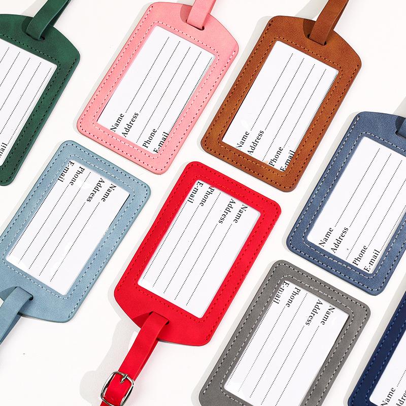 Leather Luggage Tag Name Address ID Holder Travel Accessories Baggage Label Suitcase Tag