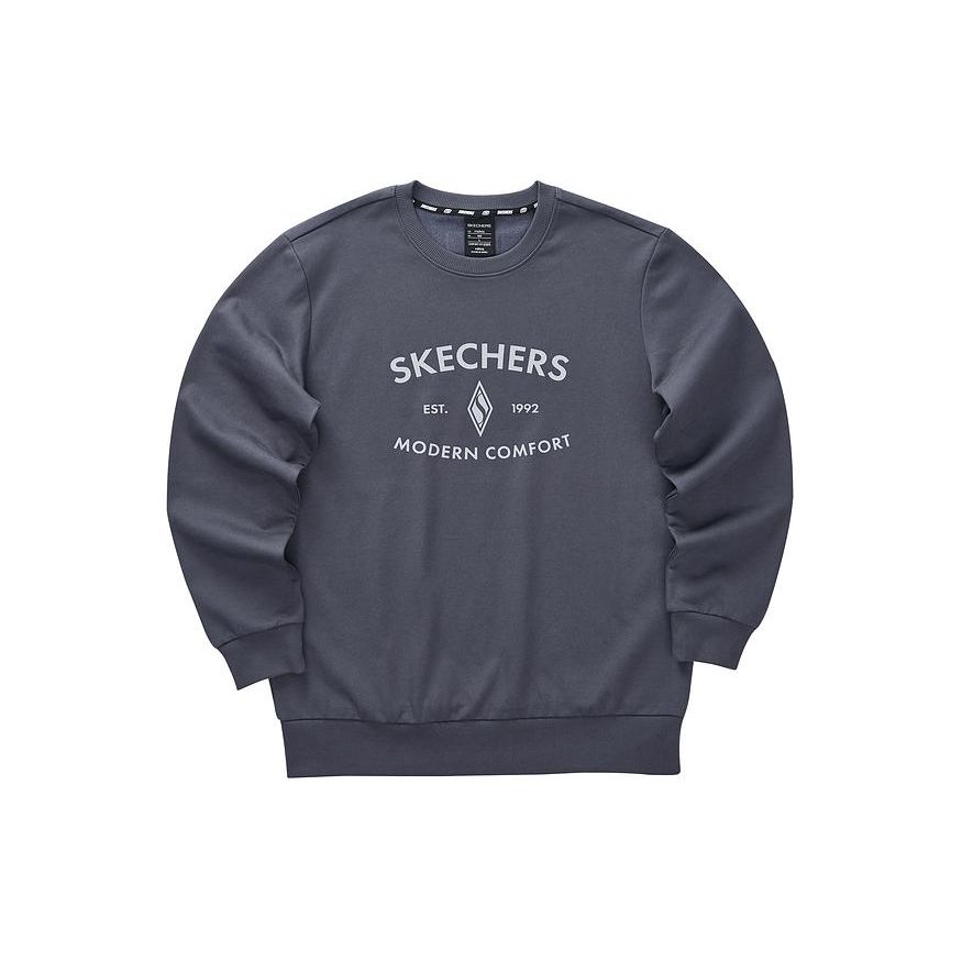 Свитшот Skechers Серия A-Z С буквой Круглый вырез Универсальный Спортивный свитшот Унисекс свитшот Odyssey-Gray L323U174-026R S