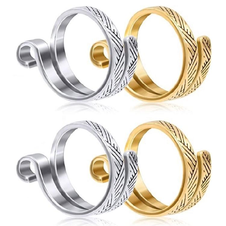 Adjustable Crochet Rings Thimble Metal Yarn Guide Finger Holder Rings